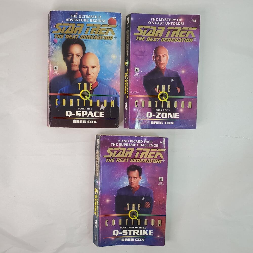 Star Trek The Next Generation Complete Q Continuum Trilogy 3 Paperback Lot Cox